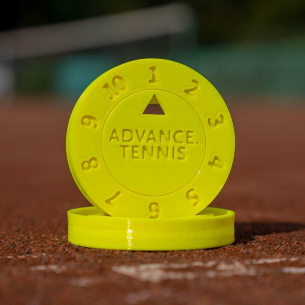 Der Dosendeckel von ADVANCE.TENNIS in gelb